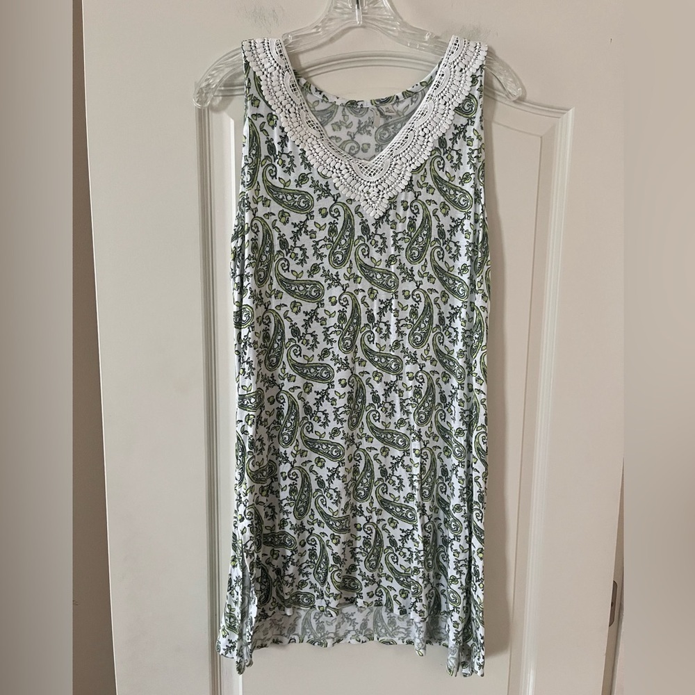 Established 1946 Paisley Sleeveless Mini Dress Lace Detail Women’s Size Medium